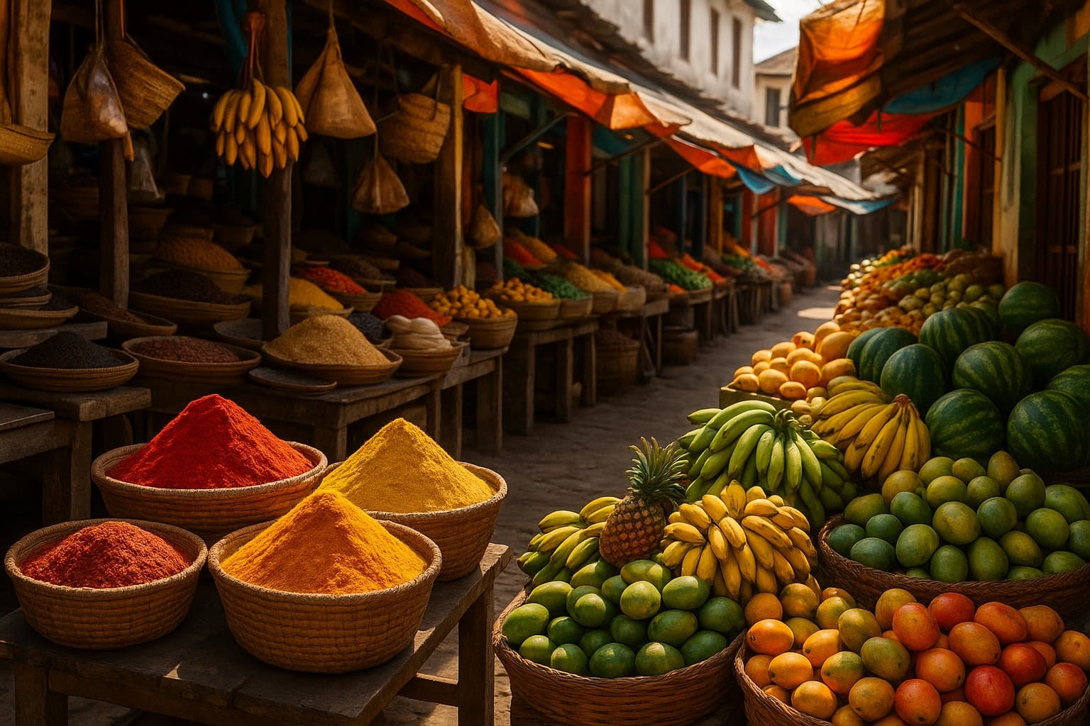 Bunter Gewürz- und Obstmarkt in Stone Town – Preise und Kosten auf Sansibar